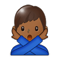 🙅🏾‍♂️ Emoji Hombre Haciendo El Gesto De «no»: Tono De Piel Oscuro Medio en Samsung One UI 1.5.