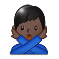 🙅🏿‍♂️ Emoji Mann mit überkreuzten Armen: dunkle Hautfarbe Samsung One UI 1.5.