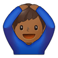 🙆🏾‍♂️ Emoji Hombre Haciendo El Gesto De «de Acuerdo»: Tono De Piel Oscuro Medio en Samsung One UI 1.5.