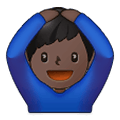 🙆🏿‍♂️ Emoji Mann mit Händen auf dem Kopf: dunkle Hautfarbe Samsung One UI 1.5.