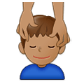 💆🏽‍♂️ Emoji Hombre Recibiendo Masaje: Tono De Piel Medio en Samsung One UI 1.5.