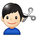 💇🏻‍♂️ Emoji Mann beim Haareschneiden: helle Hautfarbe Samsung One UI 1.5.