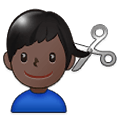 💇🏿‍♂️ Emoji Mann beim Haareschneiden: dunkle Hautfarbe Samsung One UI 1.5.