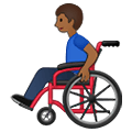 👨🏾‍🦽 Emoji Mann in manuellem Rollstuhl: mitteldunkle Hautfarbe Samsung One UI 1.5.