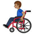 👨🏽‍🦽 Emoji Mann in manuellem Rollstuhl: mittlere Hautfarbe Samsung One UI 1.5.