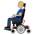 👨🏼‍🦼 Emoji Mann in elektrischem Rollstuhl: mittelhelle Hautfarbe Samsung One UI 1.5.