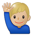 Emoji 🙋🏼‍♂️ Uomo Con Mano Alzata: Carnagione Abbastanza Chiara su Samsung One UI 1.5.