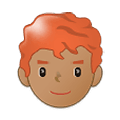 👨🏽‍🦰 Emoji Mann: mittlere Hautfarbe, rotes Haar Samsung One UI 1.5.