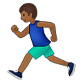 🏃🏾‍♂️ Emoji Hombre Corriendo: Tono De Piel Oscuro Medio en Samsung One UI 1.5.