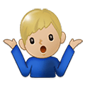 Emoji 🤷🏼‍♂️ Uomo Che Scrolla Le Spalle: Carnagione Abbastanza Chiara su Samsung One UI 1.5.