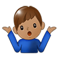 🤷🏽‍♂️ Emoji schulterzuckender Mann: mittlere Hautfarbe Samsung One UI 1.5.
