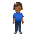 🧍🏾‍♂️ Emoji Hombre De Pie: Tono De Piel Oscuro Medio en Samsung One UI 1.5.