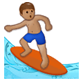 🏄🏽‍♂️ Emoji Hombre Haciendo Surf: Tono De Piel Medio en Samsung One UI 1.5.