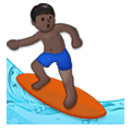 🏄🏿‍♂️ Emoji Homem Surfista: Pele Escura na Samsung One UI 1.5.