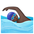 🏊🏿‍♂️ Emoji Hombre Nadando: Tono De Piel Oscuro en Samsung One UI 1.5.