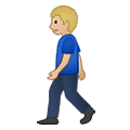 🚶🏼‍♂️ Emoji Hombre Caminando: Tono De Piel Claro Medio en Samsung One UI 1.5.