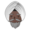👳🏿‍♂️ Emoji Hombre Con Turbante: Tono De Piel Oscuro en Samsung One UI 1.5.