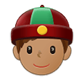👲🏽 Emoji Mann mit chinesischem Hut: mittlere Hautfarbe Samsung One UI 1.5.