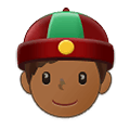 👲🏾 Emoji Hombre Con Gorro Chino: Tono De Piel Oscuro Medio en Samsung One UI 1.5.