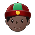 👲🏿 Emoji Mann mit chinesischem Hut: dunkle Hautfarbe Samsung One UI 1.5.