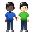 👨🏿‍🤝‍👨🏻 Emoji händchenhaltende Männer: dunkle Hautfarbe, helle Hautfarbe Samsung One UI 1.5.