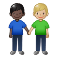 👨🏿‍🤝‍👨🏼 Emoji Dois Homens De Mãos Dadas: Pele Escura E Pele Morena Clara na Samsung One UI 1.5.