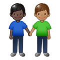 👨🏿‍🤝‍👨🏽 Emoji Dois Homens De Mãos Dadas: Pele Escura E Pele Morena na Samsung One UI 1.5.