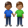 Émoji 👨🏾‍🤝‍👨🏽 Deux Hommes Se Tenant La Main : Peau Mate Et Peau Légèrement Mate sur Samsung One UI 1.5.