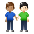 Émoji 👨🏽‍🤝‍👨🏻 Deux Hommes Se Tenant La Main : Peau Légèrement Mate Et Peau Claire sur Samsung One UI 1.5.