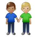 👨🏽‍🤝‍👨🏼 Emoji händchenhaltende Männer: mittlere Hautfarbe, mittelhelle Hautfarbe Samsung One UI 1.5.