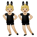 👯🏼‍♂️ Emoji Hombres Con Orejas De Conejo, Tono De Piel Claro Medio en Samsung One UI 1.5.