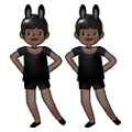 👯🏿‍♂️ Emoji Hombres Con Orejas De Conejo, Tono De Piel Oscuro en Samsung One UI 1.5.