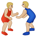 🤼🏼‍♂️ Emoji Hombres Luchando, Tono De Piel Claro Medio en Samsung One UI 1.5.