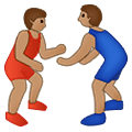 🤼🏽‍♂️ Emoji Hombres Luchando, Tono De Piel Medio en Samsung One UI 1.5.