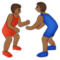 🤼🏾‍♂️ Emoji Hombres Luchando, Tono De Piel Oscuro Medio en Samsung One UI 1.5.