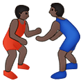 🤼🏿‍♂️ Emoji Hombres Luchando, Tono De Piel Oscuro en Samsung One UI 1.5.