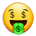 Emoji 🤑 Faccina Avida Di Denaro su Samsung One UI 1.5.
