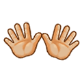👐🏼 Emoji offene Hände: mittelhelle Hautfarbe Samsung One UI 1.5.