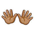 Emoji 👐🏽 Mani Aperte: Carnagione Olivastra su Samsung One UI 1.5.