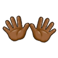 👐🏾 Emoji Mãos Abertas: Pele Morena Escura na Samsung One UI 1.5.