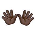 👐🏿 Emoji Manos Abiertas: Tono De Piel Oscuro en Samsung One UI 1.5.