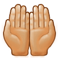 Emoji 🤲🏼 Mani Unite In Alto: Carnagione Abbastanza Chiara su Samsung One UI 1.5.