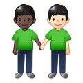 🧑🏿‍🤝‍🧑🏻 Emoji sich an den Händen haltende Personen: dunkle Hautfarbe, helle Hautfarbe Samsung One UI 1.5.
