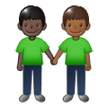 🧑🏿‍🤝‍🧑🏾 Emoji sich an den Händen haltende Personen: dunkle Hautfarbe, mitteldunkle Hautfarbe Samsung One UI 1.5.