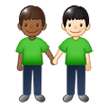 🧑🏾‍🤝‍🧑🏻 Emoji sich an den Händen haltende Personen: mitteldunkle Hautfarbe, helle Hautfarbe Samsung One UI 1.5.