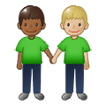 🧑🏾‍🤝‍🧑🏼 Emoji Dos Personas Dándose La Mano: Tono De Piel Oscuro Medio Y Tono De Piel Claro Medio en Samsung One UI 1.5.