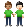 🧑🏽‍🤝‍🧑🏻 Emoji sich an den Händen haltende Personen: mittlere Hautfarbe, helle Hautfarbe Samsung One UI 1.5.