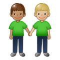 Émoji 🧑🏽‍🤝‍🧑🏼 Deux Personnes Se Tenant La Main : Peau Légèrement Mate Et Peau Moyennement Claire sur Samsung One UI 1.5.