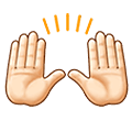🙌🏻 Emoji zwei erhobene Handflächen: helle Hautfarbe Samsung One UI 1.5.