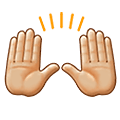 Emoji 🙌🏼 Mani Alzate: Carnagione Abbastanza Chiara su Samsung One UI 1.5.